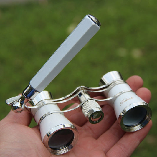 Metal 3 X 25 Lady With Handle Chrome Double Cylinder Telescope( Pearl white) by buy2fix
