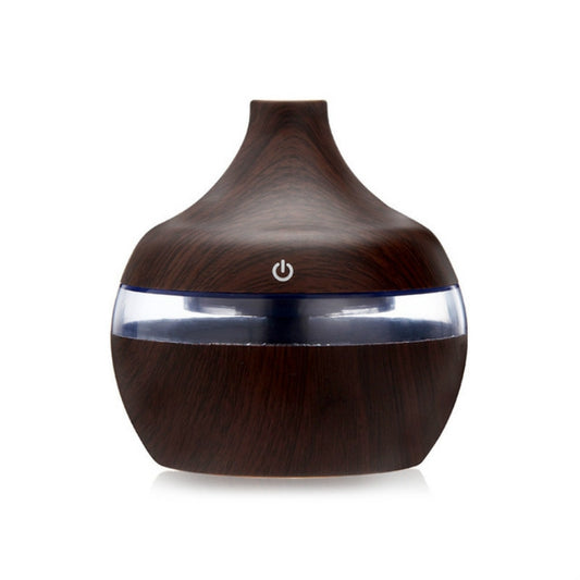 300ML Waterdrop Shape USB Wood Grain Aromatherapy Air Purifier Mute Humidifier, Color: Deep Wood Grain by buy2fix
