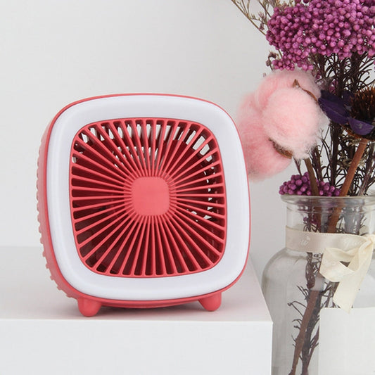 USB Rechargeable Desktop Fan Multifunctional Handheld Pocket Fan(Red) by buy2fix