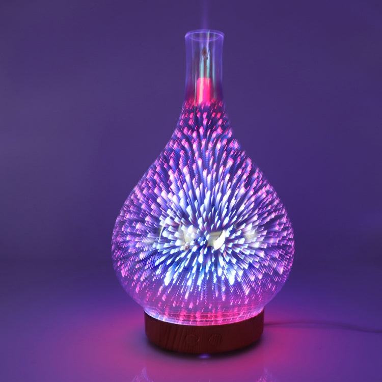 STB-XB10 3D Fireworks 7 Colors LED Night Light Air Humidifier Aroma Essential Oil Diffuser Mist Maker, Plug Type:US Plug(Light Wood Grain) - Home & Garden by buy2fix | Online Shopping UK | buy2fix