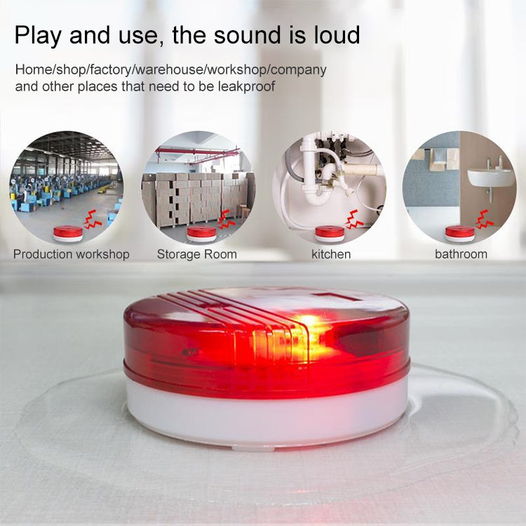 Independent Water Leakage Alarm with Sound&light 85dB Flooding Detector Wireless Strobe Water Leak Sensor - Security by buy2fix | Online Shopping UK | buy2fix