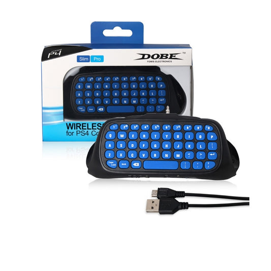 DOBE TP4-022 2.4G Wireless Controller Keyboard ABS Game Keyboard for PS4 / Slim(Blue) - Gamepads by DOBE | Online Shopping UK | buy2fix