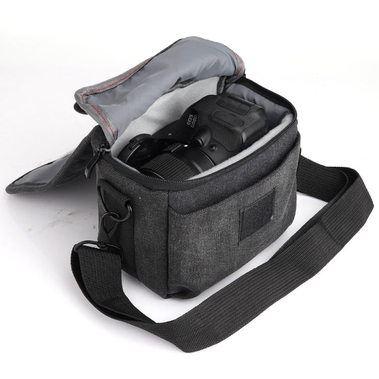 Universal DSLR Camera Shoulder Bag Canvas Photo Handbag, External size: 19 x 17 x 10mm(Black) - Camera Accessories by buy2fix | Online Shopping UK | buy2fix