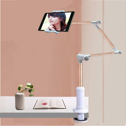 360 Degree Rotation Lazy Mount Folding Long Arm Phone Stand Holder for 4-14 Inch Tablet & Phone(Rose Gold) by buy2fix