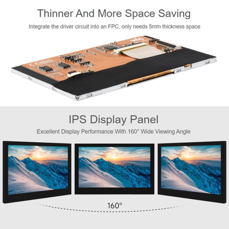 Waveshare 4.3 Inch DSI Display 800×480 Pixel IPS Display Panel, Style:Touch Display - Consumer Electronics by Waveshare | Online Shopping UK | buy2fix