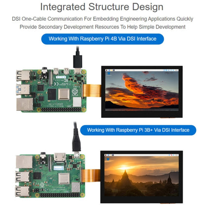 Waveshare 4.3 Inch DSI Display 800×480 Pixel IPS Display Panel, Style:Touch Display - Consumer Electronics by Waveshare | Online Shopping UK | buy2fix