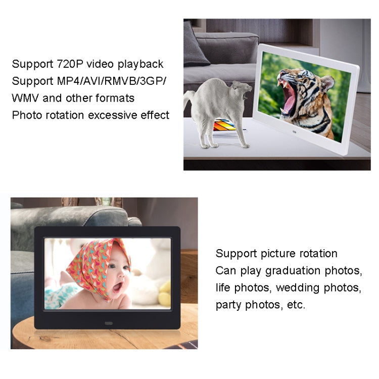 DPF-706-2.4G 7 inch Digital Photo Frame LED Wall Mounted Advertising Machine, Plug:UK Plug(Black) - Consumer Electronics by buy2fix | Online Shopping UK | buy2fix