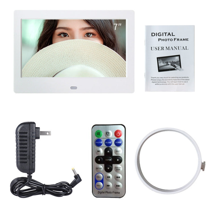 DPF-706 7 inch Digital Photo Frame LED Wall Mounted Advertising Machine, Plug:US Plug(White) - Consumer Electronics by buy2fix | Online Shopping UK | buy2fix