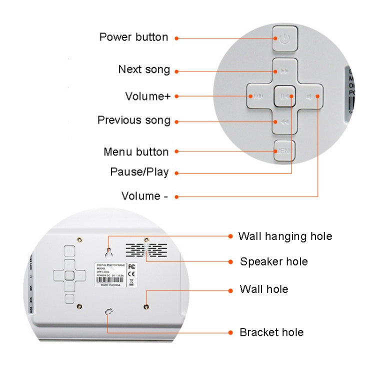 DPF-706 7 inch Digital Photo Frame LED Wall Mounted Advertising Machine, Plug:EU Plug(Black) - Consumer Electronics by buy2fix | Online Shopping UK | buy2fix