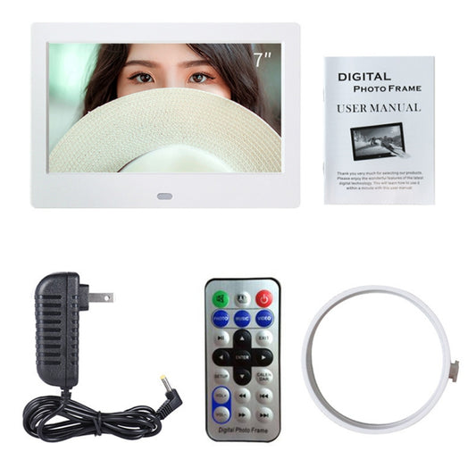 DPF-706 7 inch Digital Photo Frame LED Wall Mounted Advertising Machine, Plug:AU Plug(White) by buy2fix