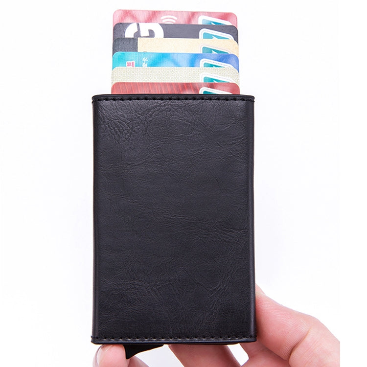 Magnetic RFID Bag Multifunctional Aluminum Automatic Pop-up Credit Card Package(Coffee) - Antimagnetic RFID Package by buy2fix | Online Shopping UK | buy2fix