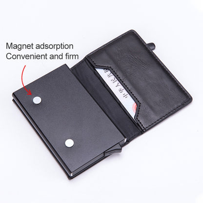 Magnetic RFID Bag Multifunctional Aluminum Automatic Pop-up Credit Card Package(Coffee) - Antimagnetic RFID Package by buy2fix | Online Shopping UK | buy2fix