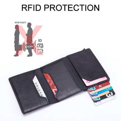 Magnetic RFID Bag Multifunctional Aluminum Automatic Pop-up Credit Card Package(Coffee) - Antimagnetic RFID Package by buy2fix | Online Shopping UK | buy2fix