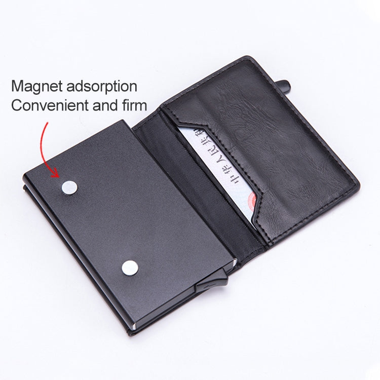 Magnetic RFID Bag Multifunctional Aluminum Automatic Pop-up Credit Card Package(Brown) - Antimagnetic RFID Package by buy2fix | Online Shopping UK | buy2fix