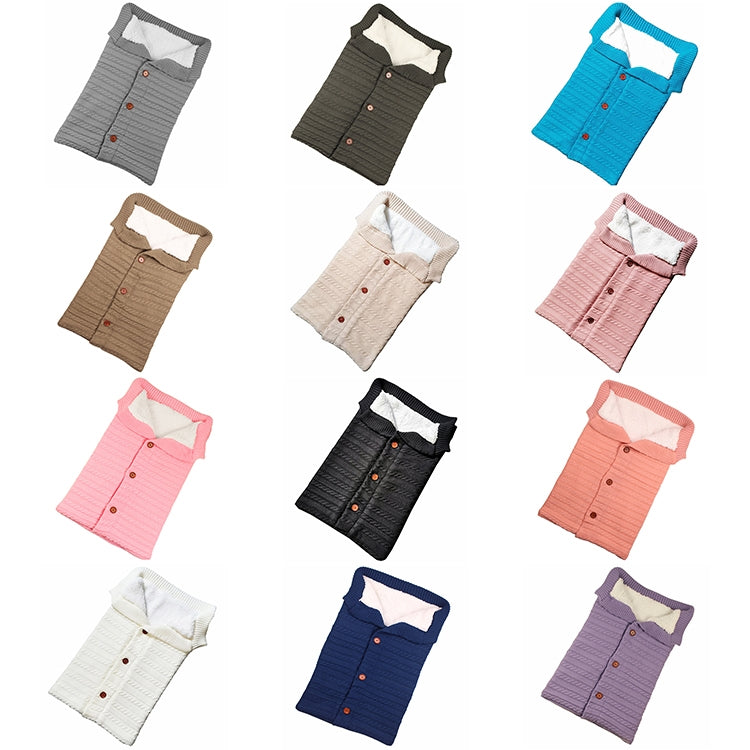 Warm Soft Cotton Knitting Envelope Newborn Baby Sleeping Bag(Light Grey) by buy2fix