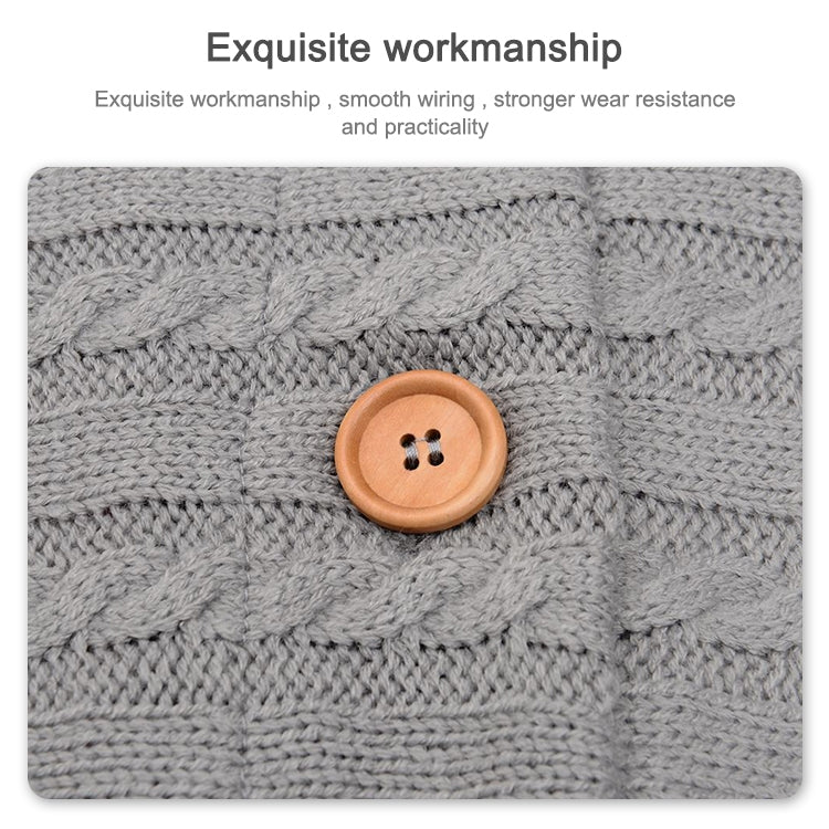 Warm Soft Cotton Knitting Envelope Newborn Baby Sleeping Bag(Light Grey) by buy2fix