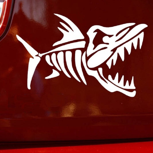10 PCS Car Sticker Motorcycle Pulling Flower Stick Fish Bone Cartoon Personality Body Sticker(White) by buy2fix