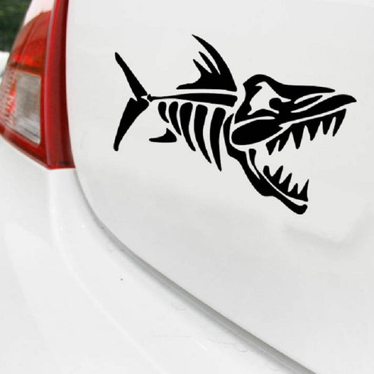 10 PCS Car Sticker Motorcycle Pulling Flower Stick Fish Bone Cartoon Personality Body Sticker(Black) by buy2fix
