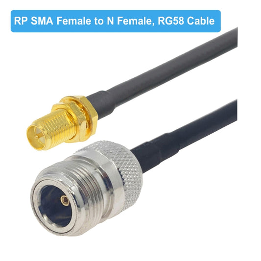 RP-SMA Female to N Female RG58 Coaxial Adapter Cable, Cable Length:1m by buy2fix