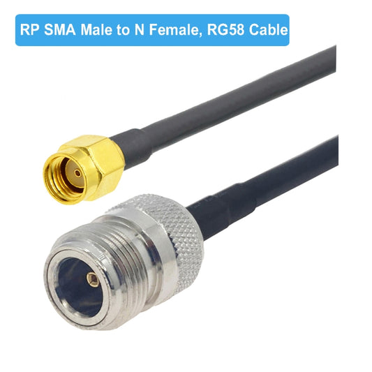 RP-SMA Male to N Female RG58 Coaxial Adapter Cable, Cable Length:0.5m by buy2fix