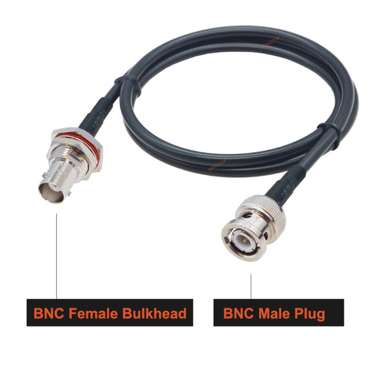 BNC Female With Waterproof Circle To BNC Male RG58 Coaxial Adapter Cable, Cable Length:1.5m by buy2fix