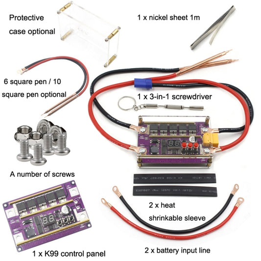 Compatible Version 12V Digital Display DIY Battery Spot Welding Machine Pen Control, Style:6 Square Pen by buy2fix