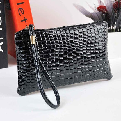 Fashion Long Crocodile Pattern Ladies Clutch Wallet(Black) - Wallets by buy2fix | Online Shopping UK | buy2fix