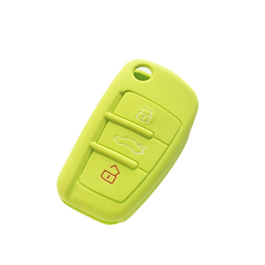 2 PCS Car Key Cover Silicone Flip Key Remote Holder Case Cover for Audi Q3 A3 A1(Green) by buy2fix