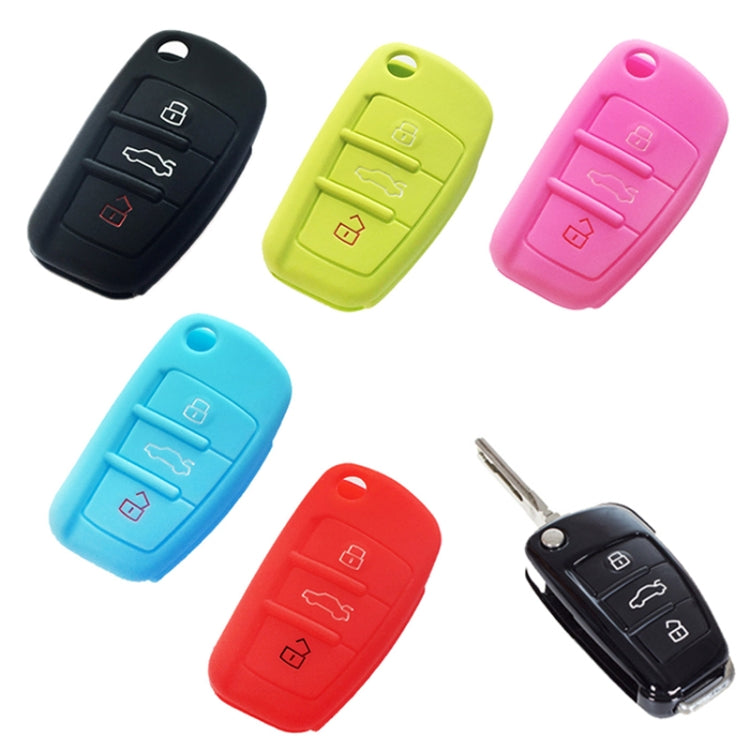 2 PCS Car Key Cover Silicone Flip Key Remote Holder Case Cover for Audi Q3 A3 A1(Pink) by buy2fix