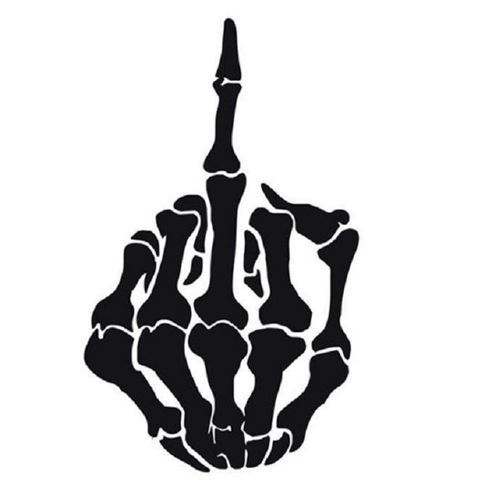 10 PCS Anti-High Beam Car Sticker Middle Finger Despise Reflective Car Sticker Bones Motorcycle Sticker(Black) by buy2fix