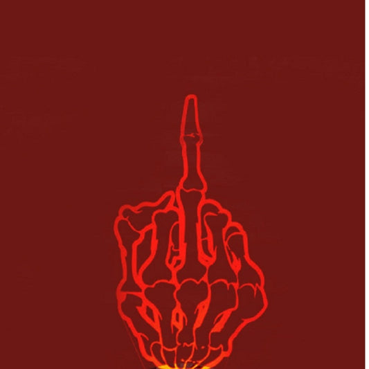 10 PCS Anti-High Beam Car Sticker Middle Finger Despise Reflective Car Sticker Bones Motorcycle Sticker(Red) by buy2fix