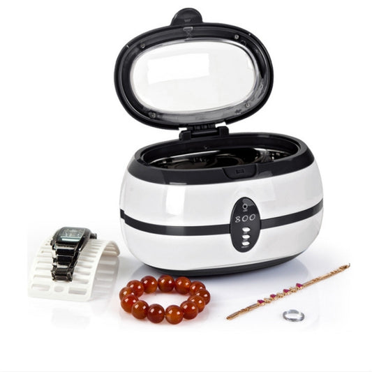 VGT-800 600ml Low Noise Vacuum Cleaner Ultrasonic Cleaner with SUS304 Tank for Home Jewelry Eyeglass Watch, Specification:EU Plug by buy2fix