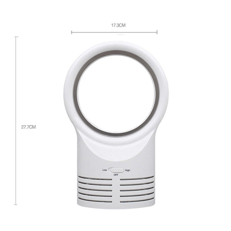 Bladeless Mini Fan Round Desktop Leafless Fan Air Cooling Fan Air Cooler, Style:US Plug(White) - Consumer Electronics by buy2fix | Online Shopping UK | buy2fix