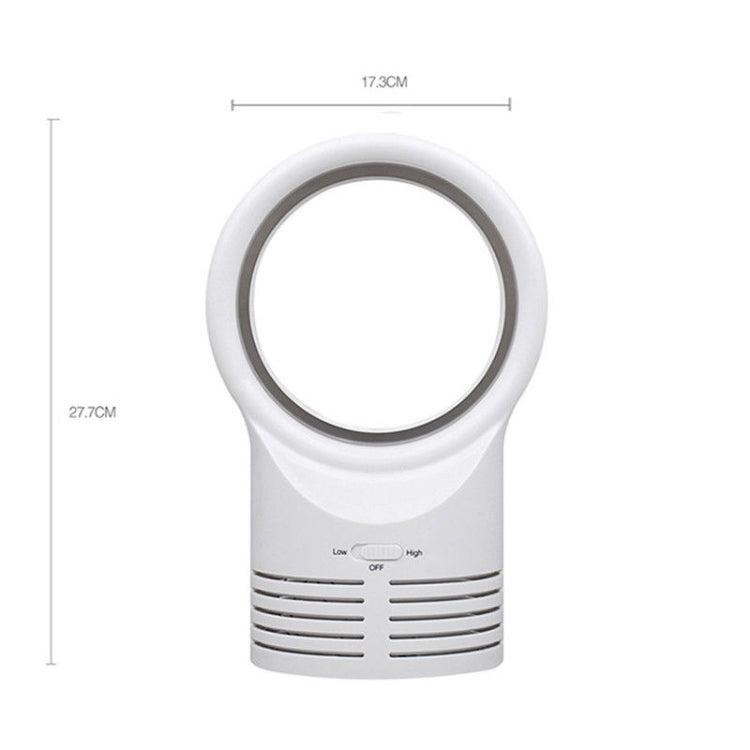 Bladeless Mini Fan Round Desktop Leafless Fan Air Cooling Fan Air Cooler, Style:UK Plug(White) - Consumer Electronics by buy2fix | Online Shopping UK | buy2fix