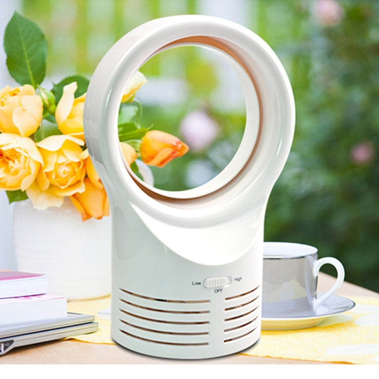 Bladeless Mini Fan Round Desktop Leafless Fan Air Cooling Fan Air Cooler, Style:UK Plug(White) - Consumer Electronics by buy2fix | Online Shopping UK | buy2fix