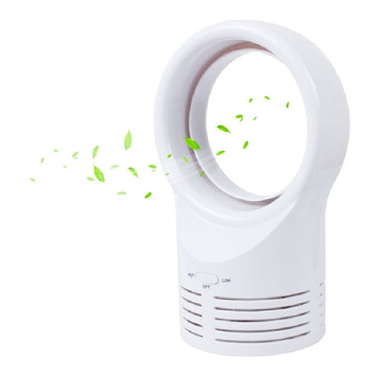 Bladeless Mini Fan Round Desktop Leafless Fan Air Cooling Fan Air Cooler, Style:EU Plug(White) - Consumer Electronics by buy2fix | Online Shopping UK | buy2fix