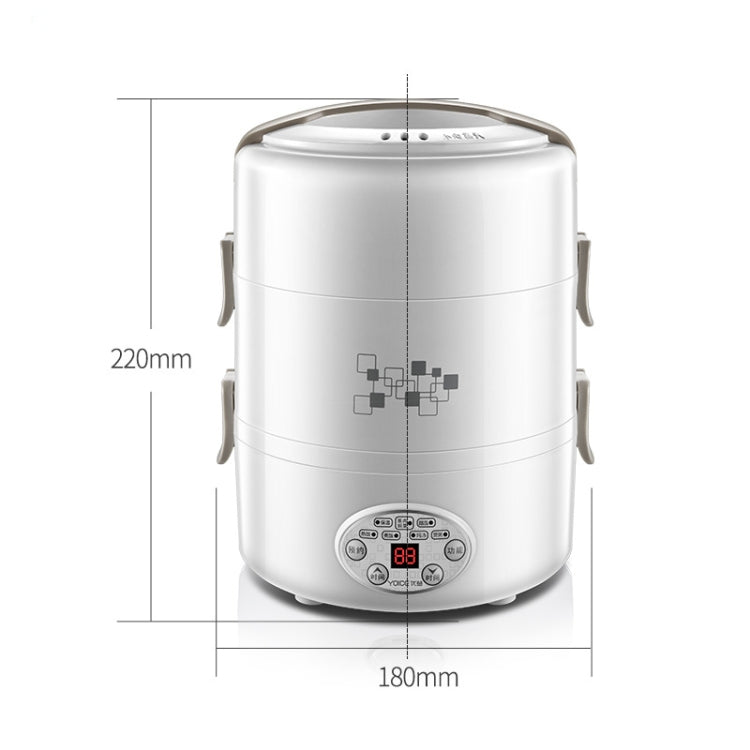 Yoice 220V Multi-function Electric Lunch Box Three-layer Stainless Steel Inner Rice Cooker, CN Plug(White) - Home & Garden by buy2fix | Online Shopping UK | buy2fix