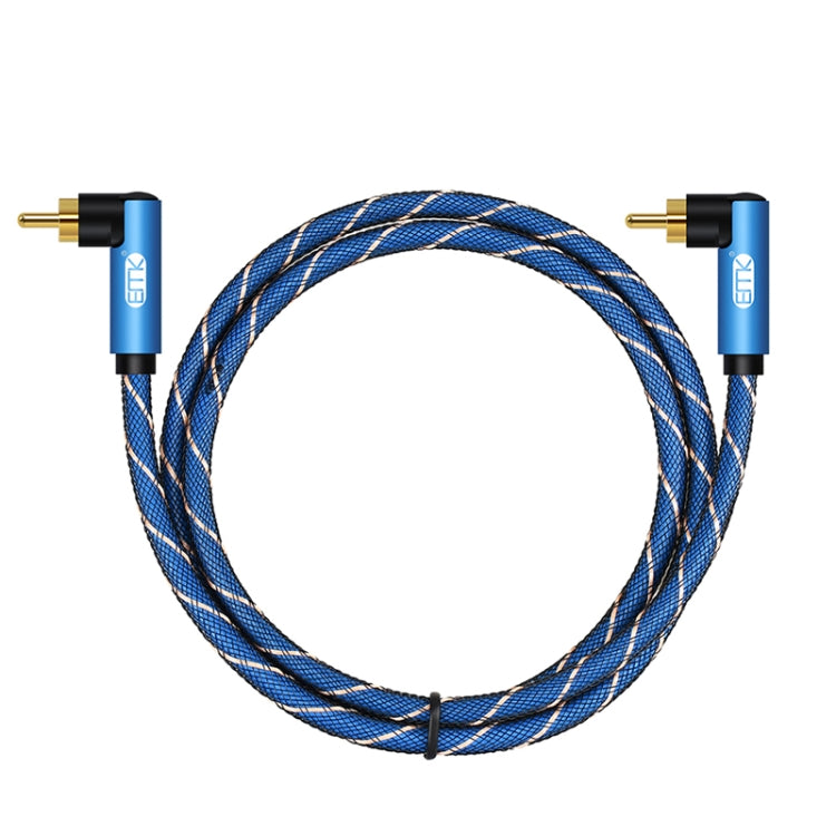 EMK Dual 90-Degree Male To Male Nylon Braided Audio Cable, Cable Length:1.5m(Blue) - Audio Optical Cables by EMK | Online Shopping UK | buy2fix