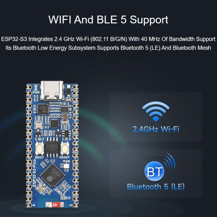 Waveshare ESP32-S3 Microcontroller, 2.4 GHz Wi-Fi Development Board Dual-core Processor - Consumer Electronics by Waveshare | Online Shopping UK | buy2fix