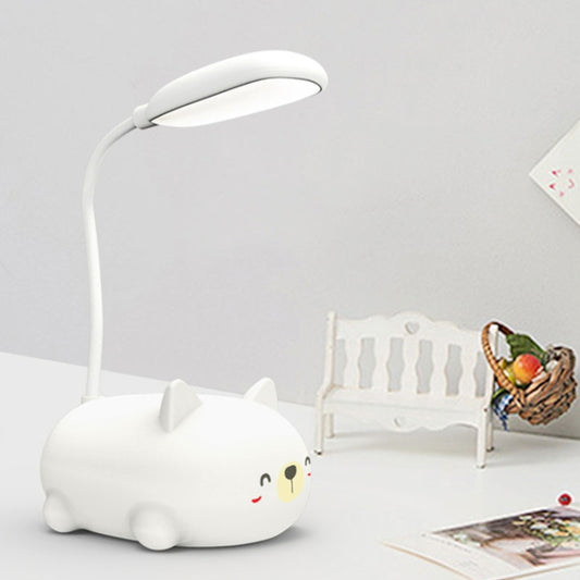 Cartoon Cat Design LED Eye Protection Reading Lamp USB Rechargeable Desk Lamp(White) by buy2fix