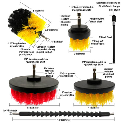 19 in 1 Household Nylon Hexagonal Electric Drill Brush Pads Scouring Sanding Disc Pad Kits - Sponges, Cloths & Brushes by buy2fix | Online Shopping UK | buy2fix