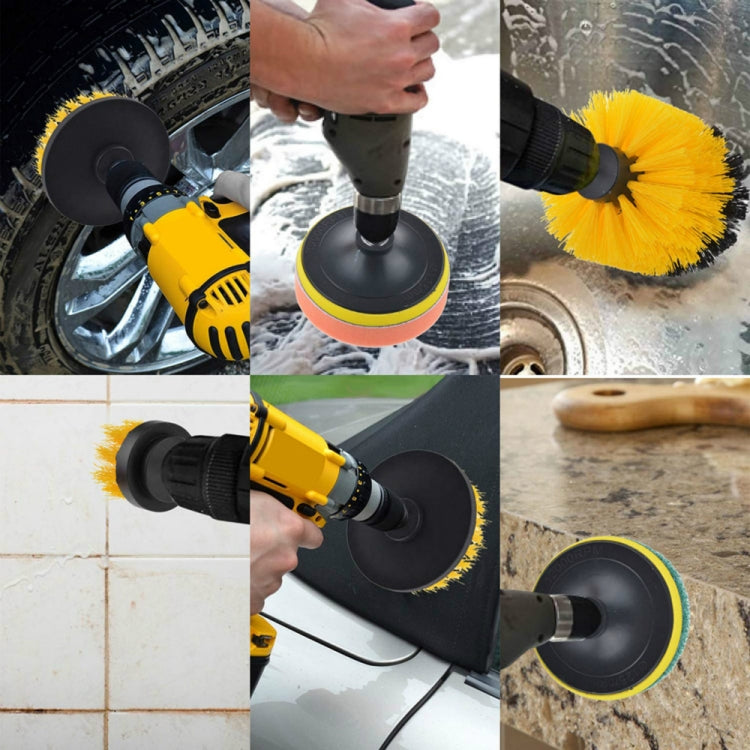 19 in 1 Household Nylon Hexagonal Electric Drill Brush Pads Scouring Sanding Disc Pad Kits - Sponges, Cloths & Brushes by buy2fix | Online Shopping UK | buy2fix