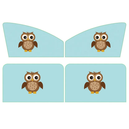 4 PCS / Set Car Window Magnet Sunshade Curtain Heat Insulation Sun Block(Blue Owl) - In Car by buy2fix | Online Shopping UK | buy2fix