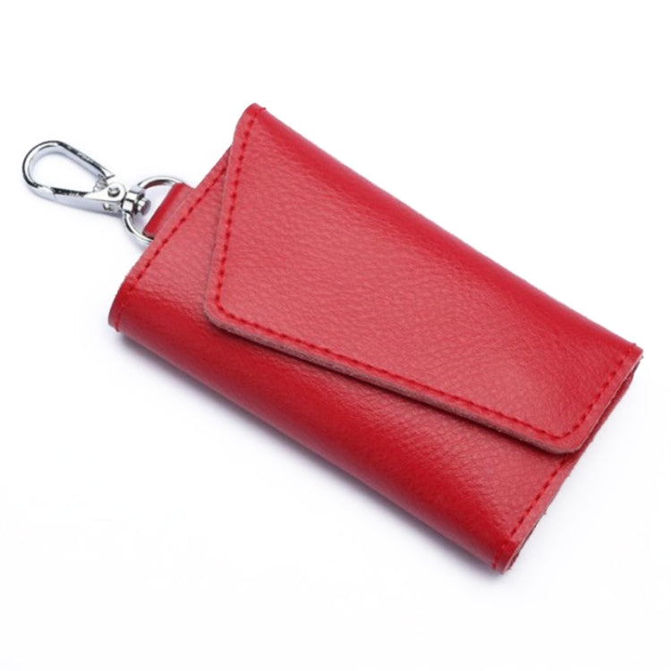 Multifunctional Litchi Texture Leather Keychain Bag Car Key Bag(Red) - Car Key Cases by buy2fix | Online Shopping UK | buy2fix