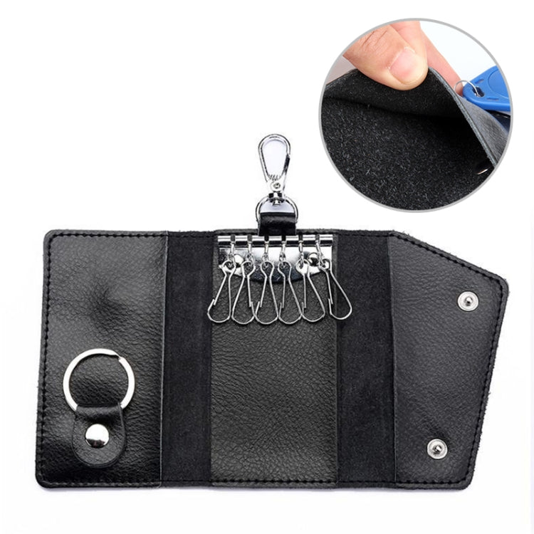 Multifunctional Litchi Texture Leather Keychain Bag Car Key Bag(Coffee) - Car Key Cases by buy2fix | Online Shopping UK | buy2fix