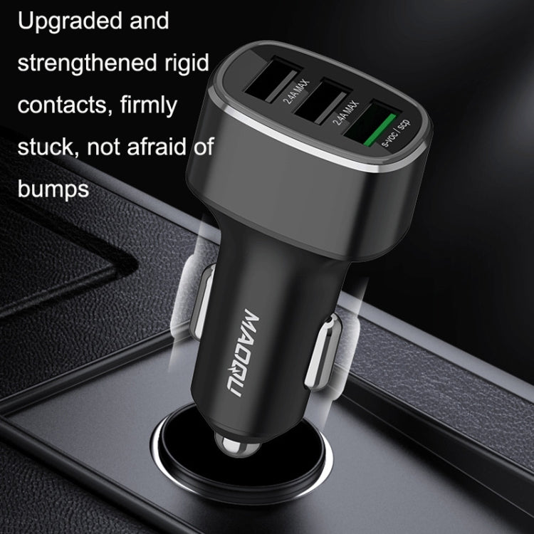 QIAKEY GT780 3 USB Ports Fast Charge Car Charger(Black) - In Car by QIAKEY | Online Shopping UK | buy2fix