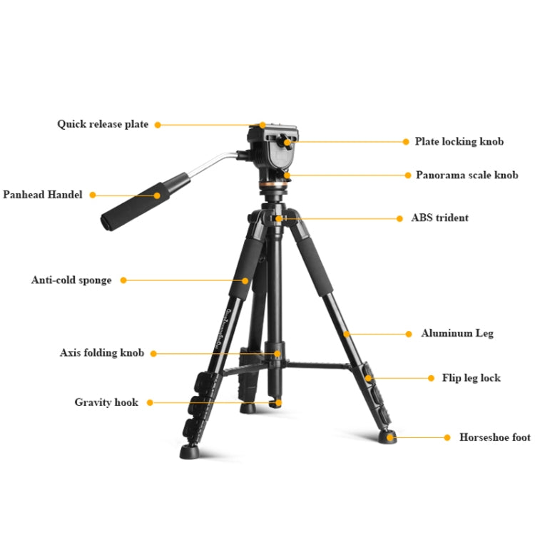 QingZhuangShiDai Q111S Aluminum Alloy Mobile Phone Camera Photography Tripod(Black) - Tripods by QingZhuangShiDai | Online Shopping UK | buy2fix