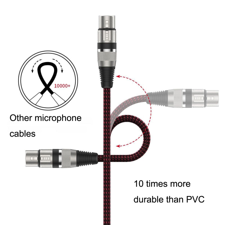 3m Red and Black Net TRS 6.35mm Male To Caron Female Microphone XLR Balance Cable -  by buy2fix | Online Shopping UK | buy2fix