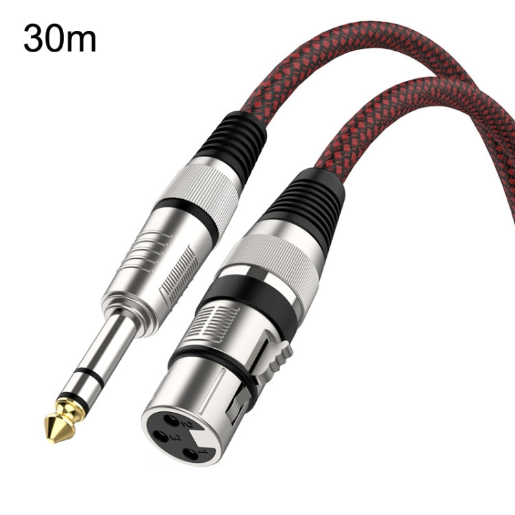 30m Red and Black Net TRS 6.35mm Male To Caron Female Microphone XLR Balance Cable -  by buy2fix | Online Shopping UK | buy2fix