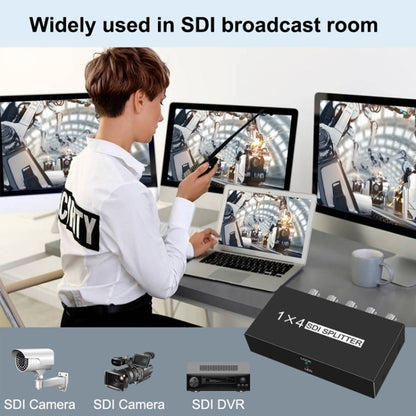 1 In 4 Out SD-SDI / HD-SDI / 3G-SDI Distribution Amplifier Video SDI Splitter(EU Plug) -  by buy2fix | Online Shopping UK | buy2fix